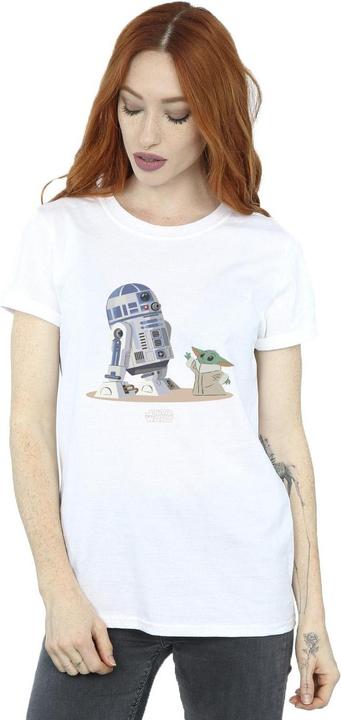 Immagine prodotto Star Wars The Mandalorian R2D2 And Grogu Maglietta Ampia Donna (M)