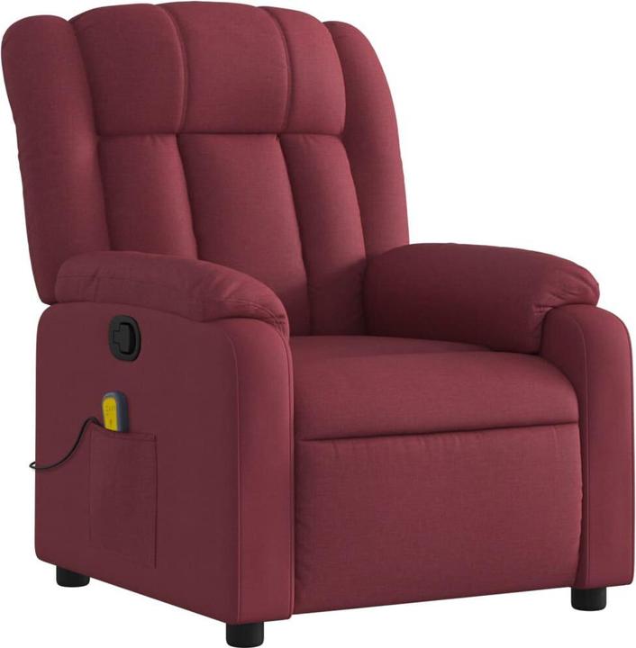 Actual product image VidaXL Massage armchair TV armchair Relax armchair Recliner armchair Wine red fabric