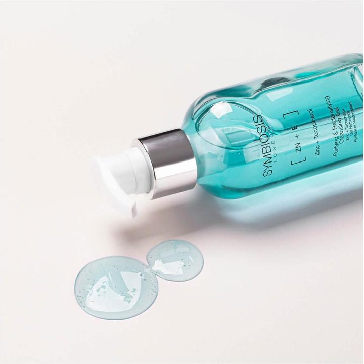Actual product image Symbiosis Zinc + Tocopherol) Clarifying and moisturizing cleansing gel (Cleansing lotion, 120 ml)