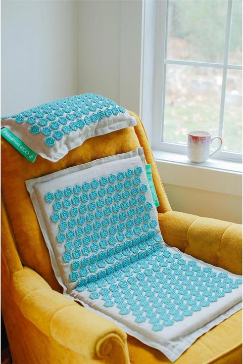 Actual product image Pranamat Eco Massage Set - Mat and Cushion turquoise