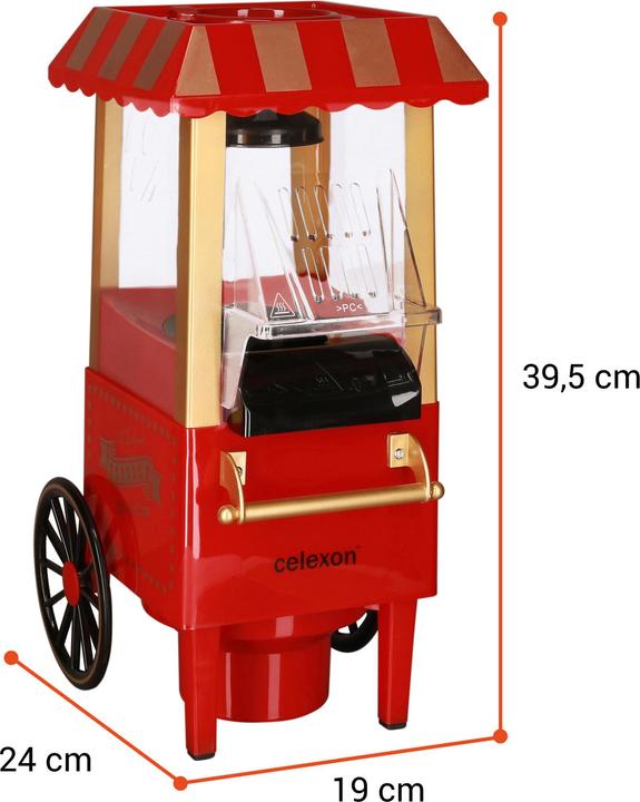 Actual product image Celexon CinePop CP500 popcorn machine in retro look fairground design incl. measuring cup for dosing