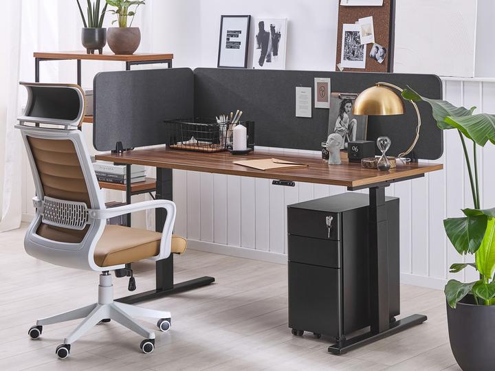 Image du produit Beliani Cloison de bureau gris foncé 130 x 40 cm WALLY (130 x 40 cm)
