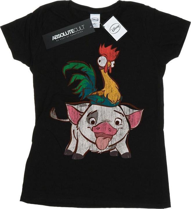 Actual product image Disney Womens/Ladies Moana Hei Hei And Pua Cotton T-Shirt (S)