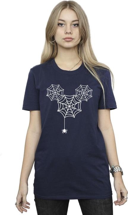 Actual product image Disney Womens/Ladies Mickey Mouse Spider Web Head Cotton Boyfriend T-Shirt (L)