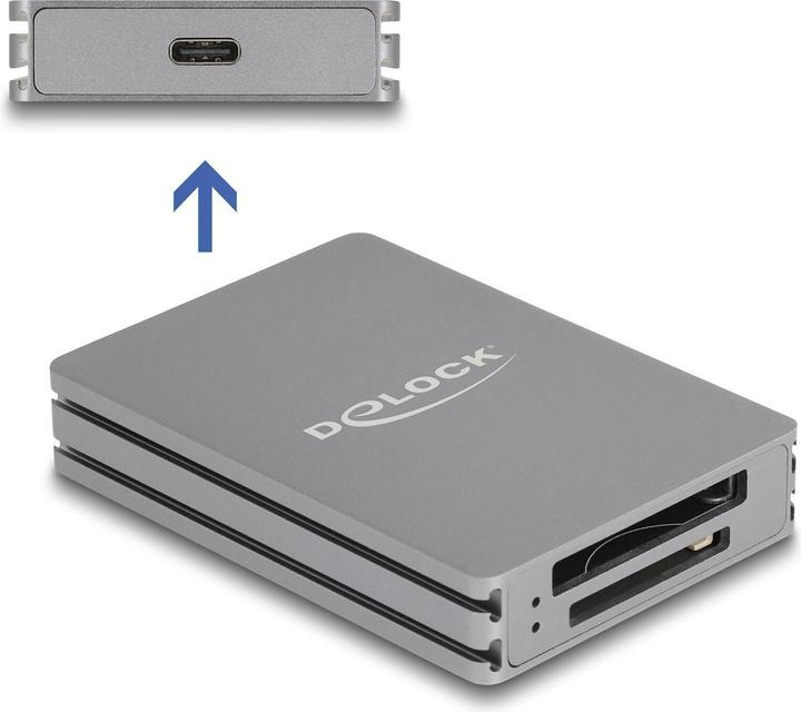 Actual product image Delock Card reader for SD and CFexpress type B (USB 3.2 Gen 2, USB-C)