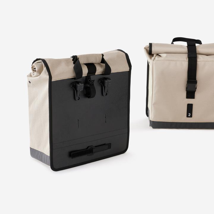 Image du produit Decathlon Sacoche de vélo double 500 2 × 20 litres beige (40 l, Sacoches)