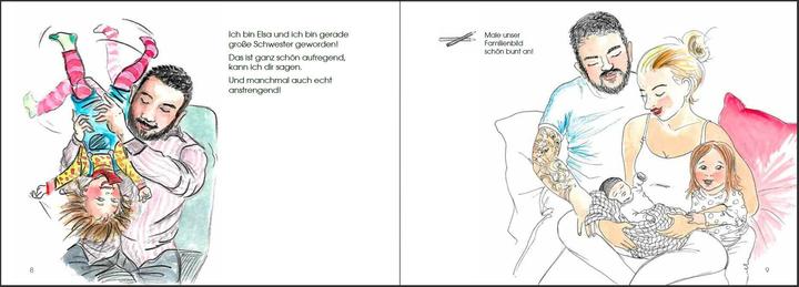 Actual product image The sibling doodle colouring book for all big sisters and brothers aged 3 and over