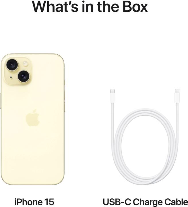 Produktbild Apple iPhone 15 (512 GB, Yellow, 6.10", SIM + eSIM, 48 Mpx, 5G)