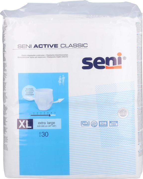 Produktbild Seni Active Classic Einweghosen atmungsaktiv Hüftumfang 120-160cm 5.5 Tropfen (30 x, Large plus)