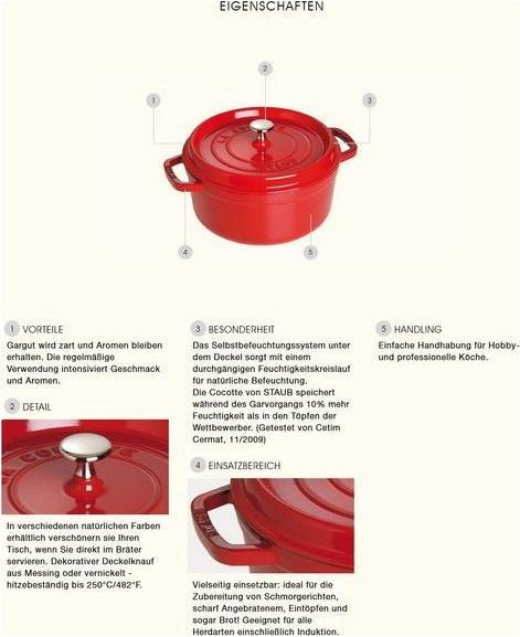 Produktbild Staub La Cocotte (24 cm, Bräter + Schmortopf, Gusseisen)