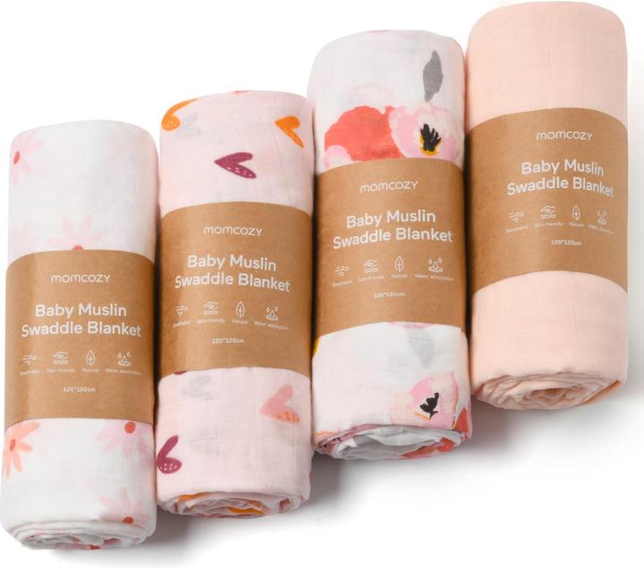 Immagine prodotto Momcozy Coperta in mussola 4 pacchetti (120 cm, 120 cm)