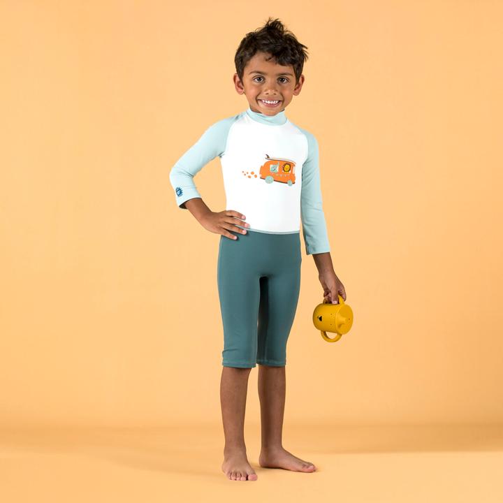 Immagine prodotto Nabaiji Costume da bagno UV a maniche lunghe bambino - stampa blu (74, 75 C)