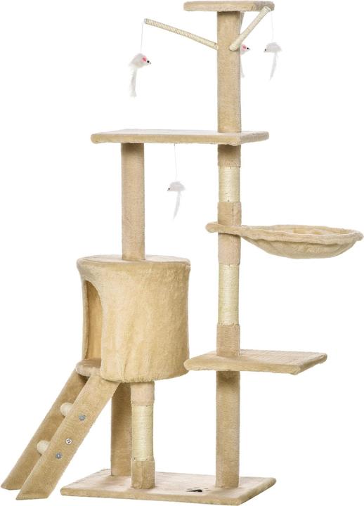 Actual product image Jamb Cat tree (134.20 cm, Beige and white)