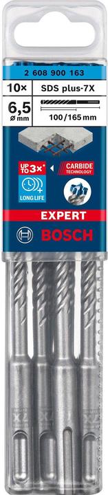 Actual product image Bosch Professional Zubehör Expert SDS plus-7X hammer drill bit, 6.5 x 100 x 165 mm, 10 pcs. (6.5 millimetres)