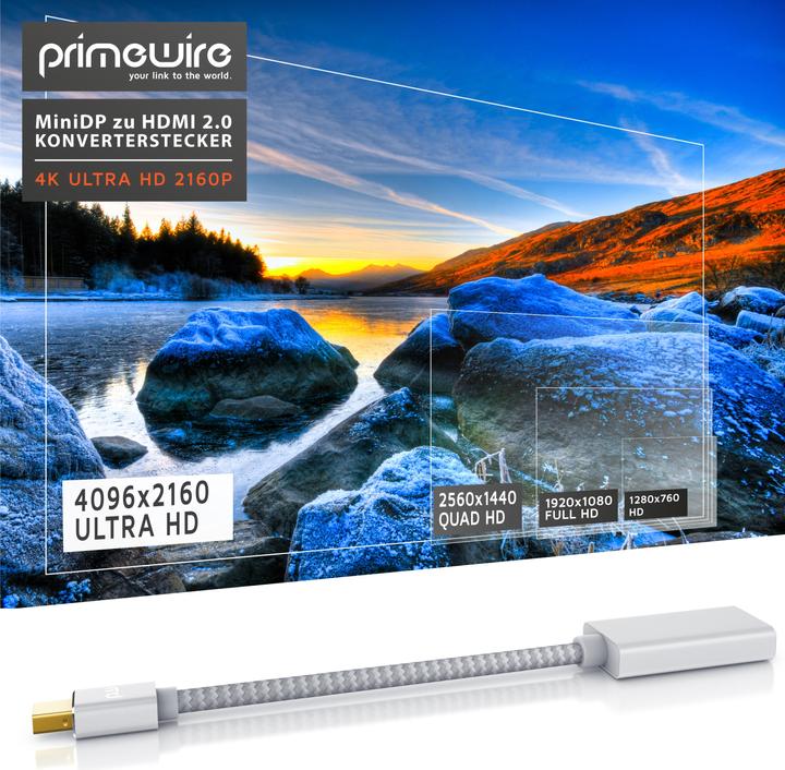 Produktbild Primewire Mini DisplayPort – HDMI (0.20 m, HDMI, DisplayPort)