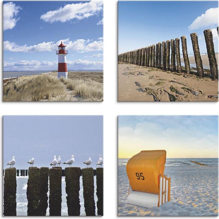Actual product image Artland Lighthouse Sylt Beach Seagulls beach chair K2YI (20 x 20 cm)