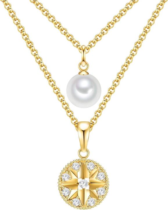 Image du produit Lulu & Jane Etoile femme métal alliage perle de verre (synth.) or jaune 43,0/44,0 cm chaîne de base + 5,0 cm (Alliage métallique)
