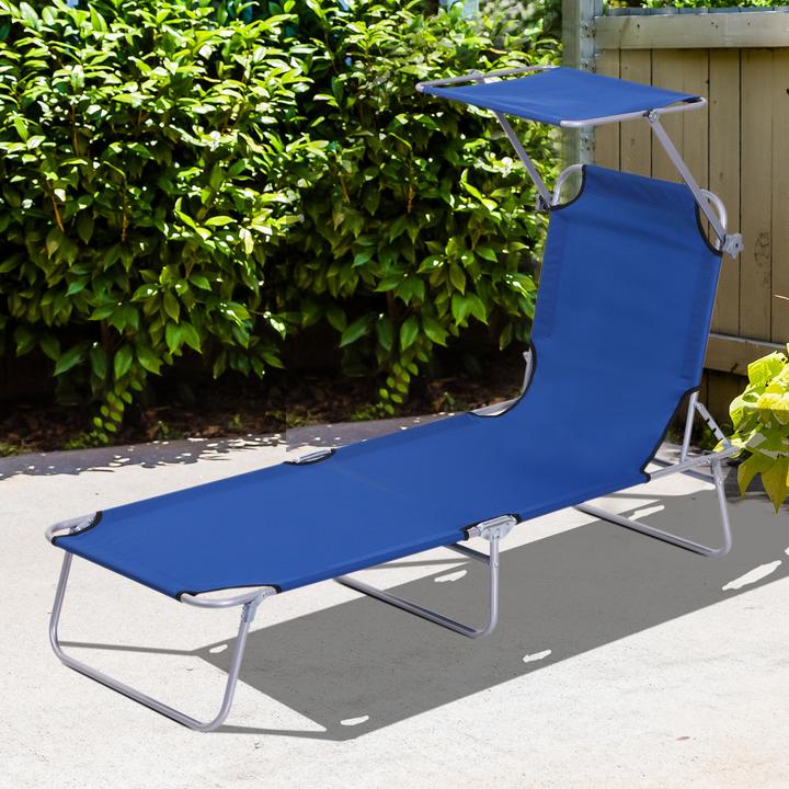 Actual product image Outsunny Sun lounger with sunshade (187 cm)
