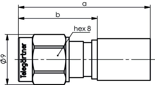 Image du produit Telegärtner SMA Straight Plug Crimp G30 (1.5/3.8), H 155, Low Loss 1.4/3.8 crimp/crimp Connecteur coaxial (CAT7)