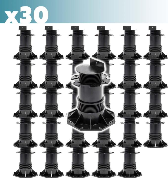 Produktbild XPOtool Set 30x Stelzlager Terrassen 2700kg 137-215mm Stellfüsse höhenverstellbar (30 x)
