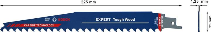 Actual product image Bosch Professional Zubehör EXPERT 'Tough Wood' S 1142 KHM reciprocating saw blade, 3 pieces