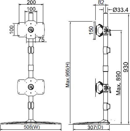 Immagine prodotto Multibrackets Tischständer EX Kit (Tavolo, 32")