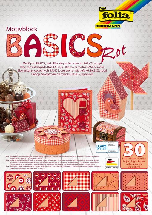 Produktbild Folia Motivblock Basics rot (270 g/m², 1 x)