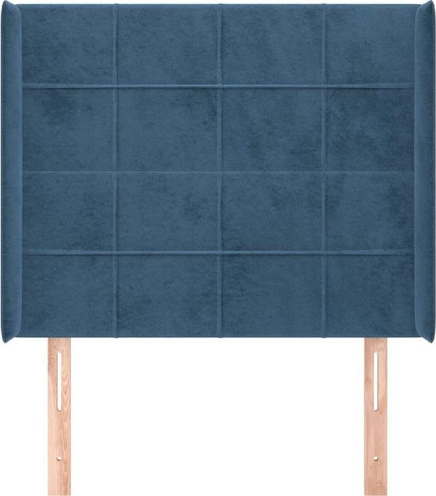 Produktbild VidaXL Kopfteil mit Ohren Dunkelblau 203x16x118/128 cm Samt,Farbe (203 x 16 x 128 cm)
