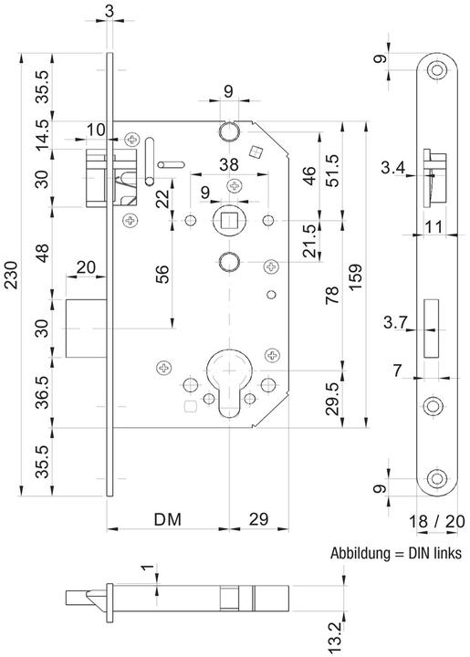 Produktbild MSL Panik-Sicherheits-Einsteckschlösser CASA-Alpha 1719 PBe-SV (Einsteckschloss)