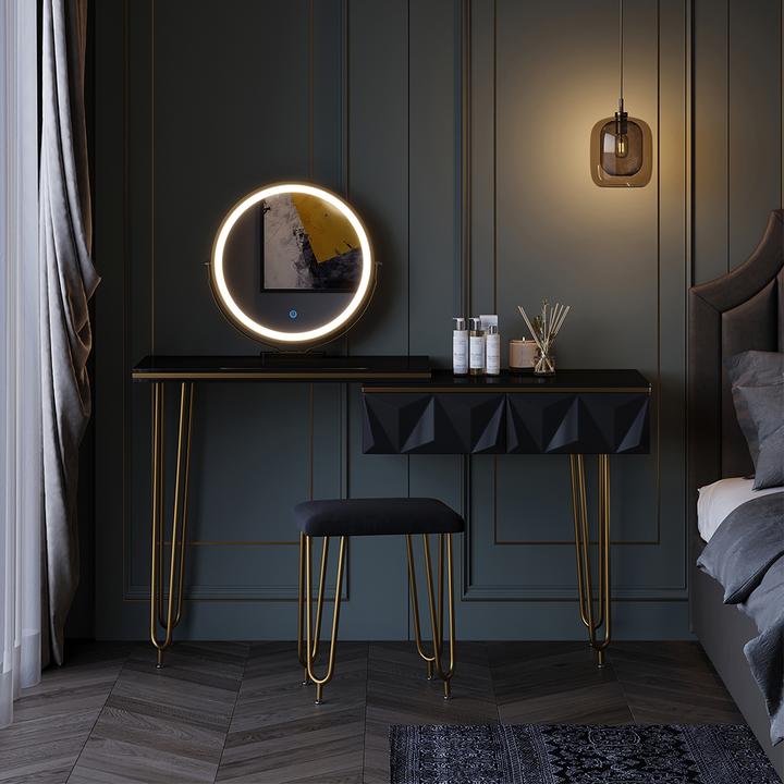 Actual product image Vicco Bella with stool and lighting (120 x 37 x 76 cm)