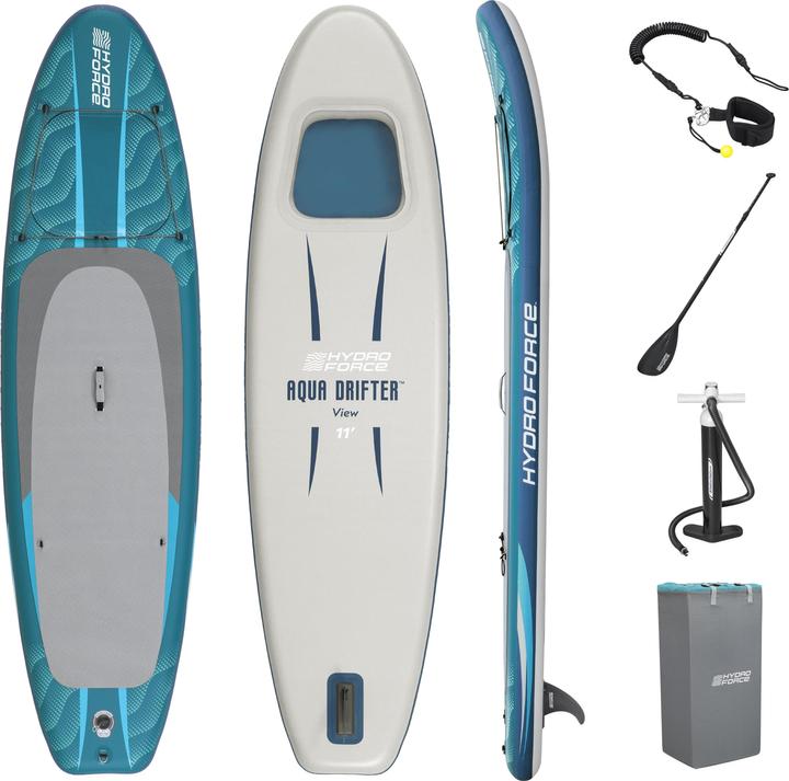 Actual product image Bestway Hydro Force Aqua Drifter View Inflatable Stand-Up Paddleboard Set with Built-in Window 3.35 m