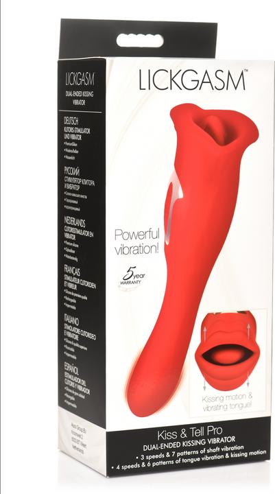 Immagine prodotto XR Brands Vibratore Lickgasm Kiss + Kiss a doppia faccia - Rosso