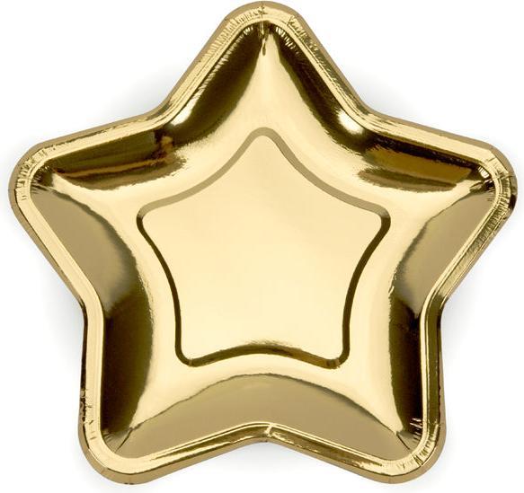 Produktbild Partydeco Sternförmige Teller Gold
