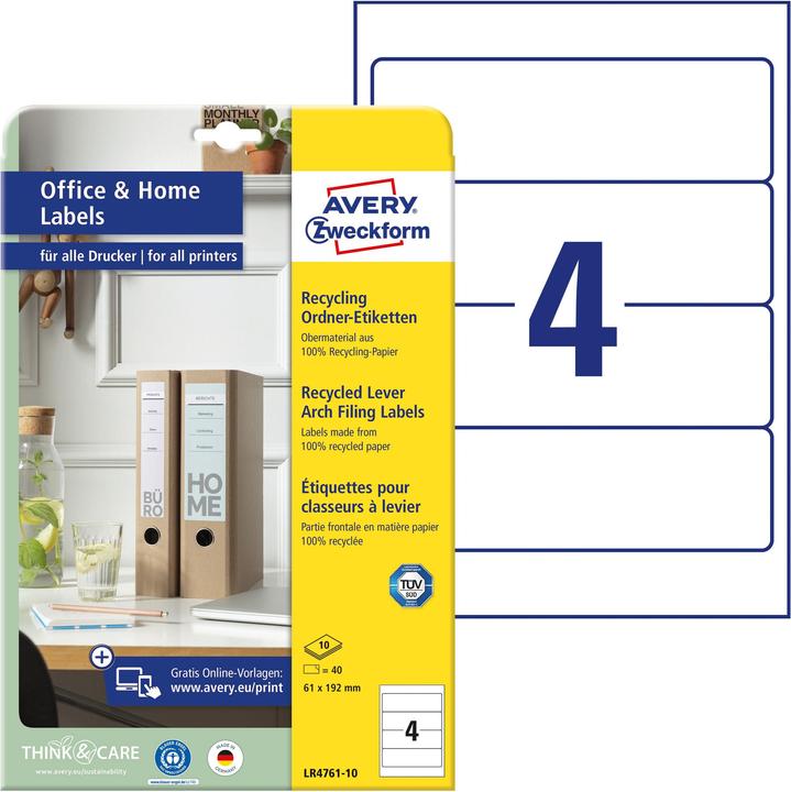Actual product image Avery Recycling folder labels, home office, small pack