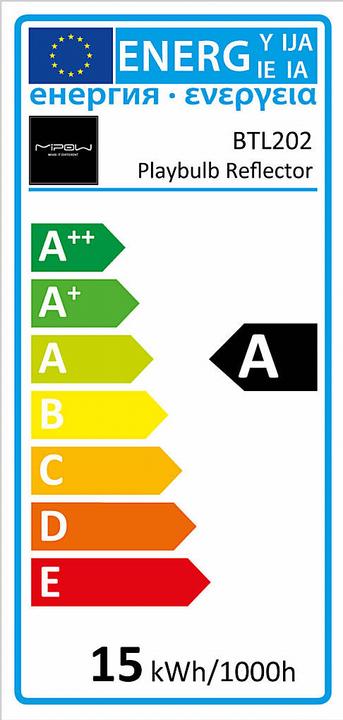 Label énergétique MiPow Playbulb (E27, 15 W, 900 lm, 1 x, A)