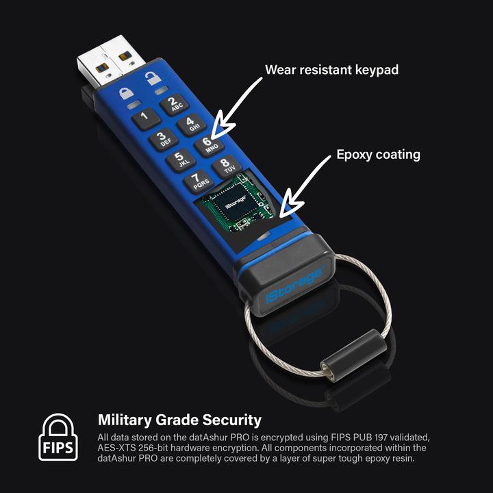 Actual product image iStorage datAshur Pro (8 GB, USB 3.0, USB-A)