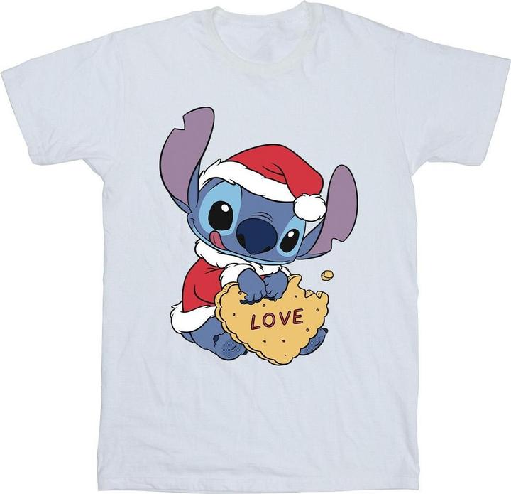 Produktbild Disney Lilo And Stitch Christmas Love Biscuit TShirt (M)