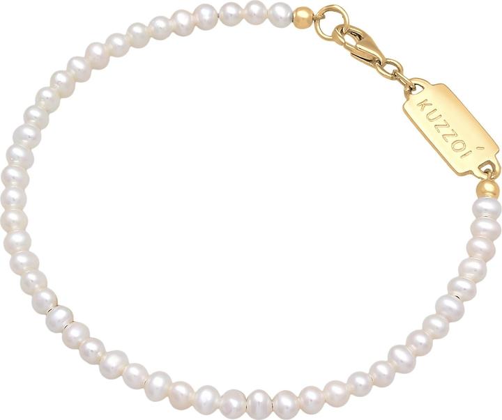 Produktbild Kuzzoi Armband Süsswasserperlen Klassisch Schlicht 925 Silber (21 cm, 925er Sterling Silber, Süsswasserzuchtperlen, Edelstahl)