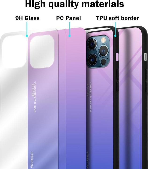 Actual product image Cadorabo TPU 2 colors glass cover (Realme 12 Pro+, Apple iPhone 12)