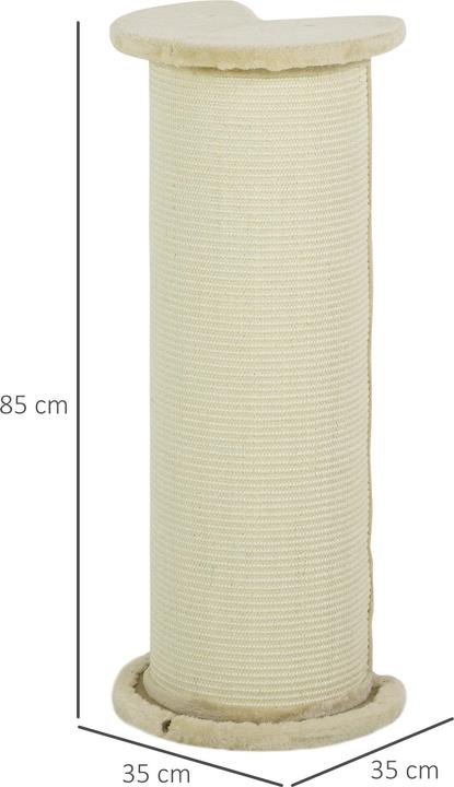 Produktbild PawHut Kratzbrett für Ecken mit Anti-Kipp-Vorrichtung (85 cm, Cremeweiss)
