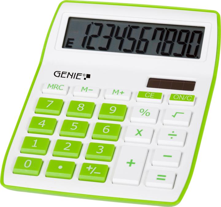Genie Kalkulator Tischrechner 840G grün (Solarzellen, Batterien)