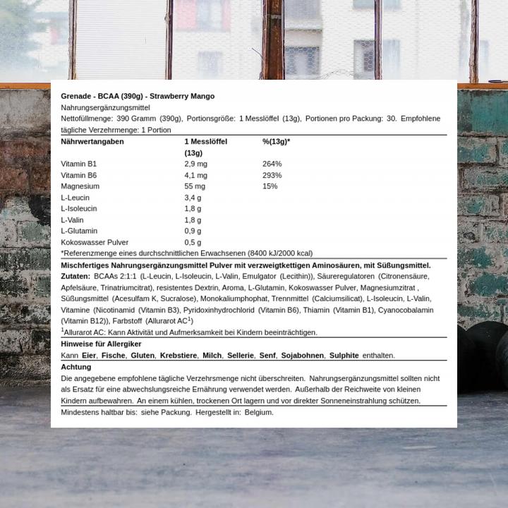 Immagine prodotto Grenade Granata BCAA 390g (Mango alla fragola, 1 pz., 390 g)