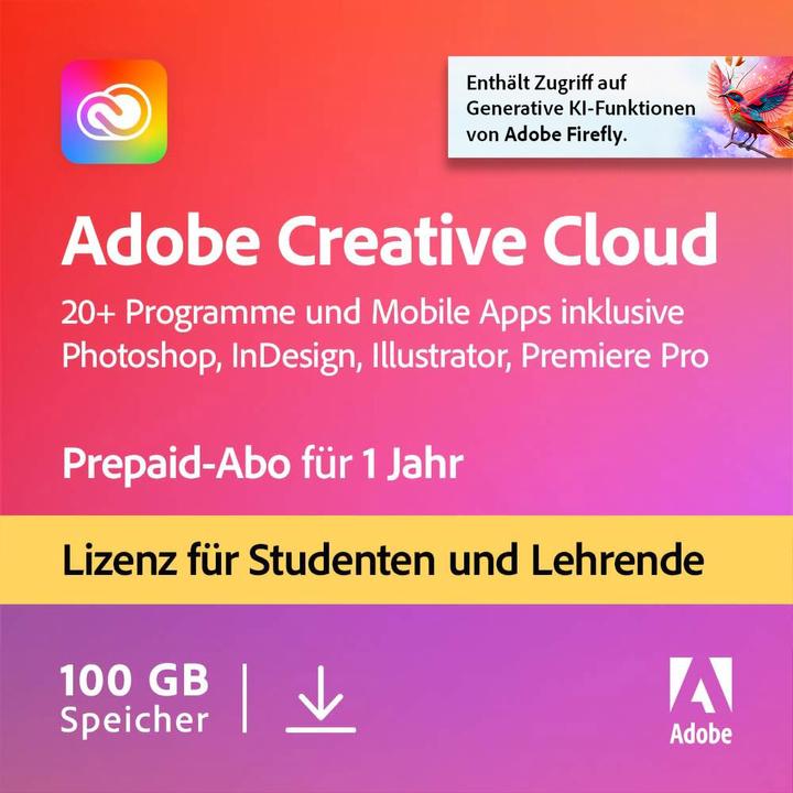 Adobe Creative Cloud Individual Education (1 User, 1 Geräte/User, 12 Monate)