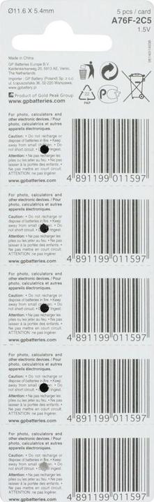 Productafbeelding GP Batteries Alkalische (10 Pcs., LR44, 105 mAh)
