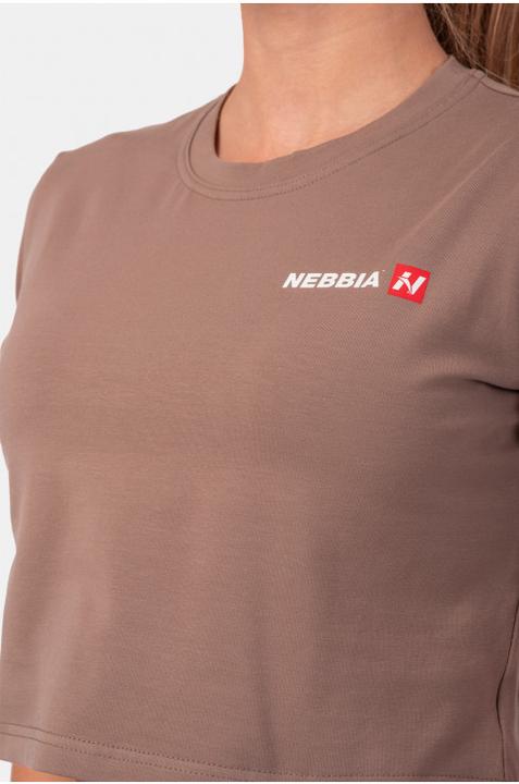 Actual product image Nebbia Minimalist Logo Crop Top 600 Brown (L)