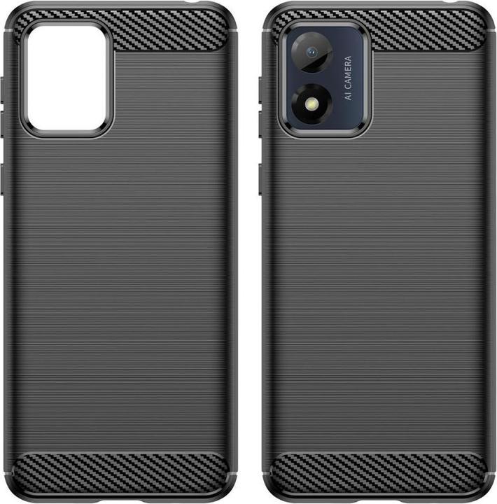 Immagine prodotto Hurtel Custodia in carbonio per Motorola Moto E13 cover in carbonio flessibile in silicone nero (Motorola Moto E13)