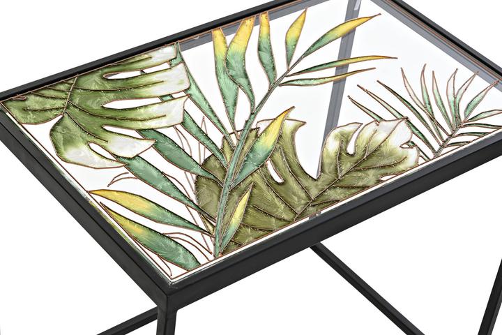 Actual product image DKD Home Decor Set of 3 tables Black Green Golden 60 x 40 x 50 cm