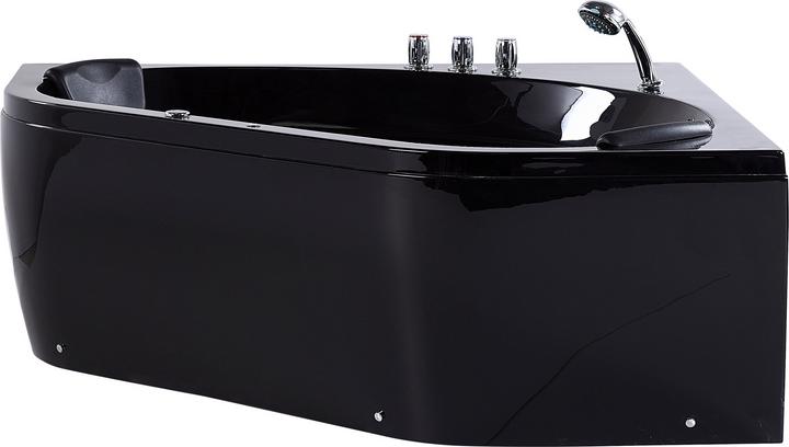 Produktbild Beliani Whirlpool Badewanne schwarz Eckmodell mit LED 140 x 140 cm MEVES (300 l, 140 cm)