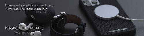Image du produit Njord Bracelet en cuir de saumon Vindur Watch Strap for Apple Watch 44/45mm (45 mm, Cuir végétalien, Fermeture en acier inoxydable, Cuir de saumon)