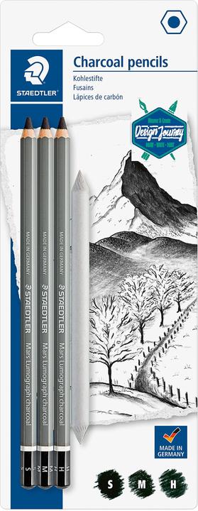 Image du produit Staedtler Crayons à charbon 'Mars Lumograph charcoal Design Journey (4.50 mm, M, H, 4 x)